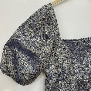 Moon River Jacquard Blue and Silver Dress XS